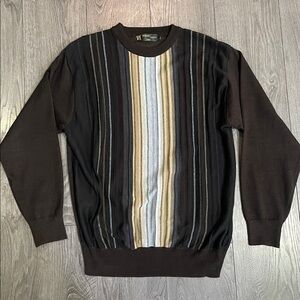 Sergio Louis Italy Striped Brown wool blend Sweater